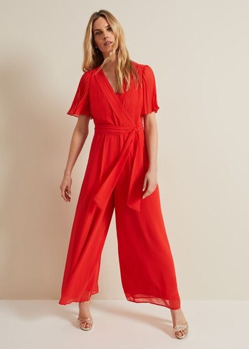 Phase Eight Kendall Pleat Jumpsuit Orange Canada | TOSNGD-581